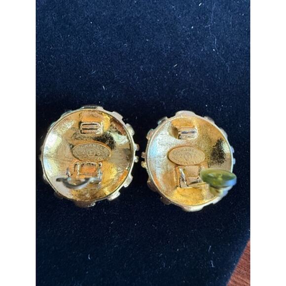 RARE Vintage Chanel 24K Gold Plated Collection by Karl Lagerfeld CC Clip-Ons* - Picture 7 of 8
